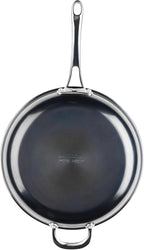 Anolon Everlast N2 Carbon Steel Frying Pan/Skillet with Helper Handle Compatible with All Cooktops, Metal Utensil Safe, 12 Inch - Black