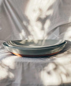Mora Ceramic Large Serving Bowls- Set of 2 Oval Platters for Entertaining. Modern Kitchen Dishes for Dinner, Fruit, Salad, Turkey, etc. Oven, Dishwasher Safe, 110/80 oz, 16" / 14.6" - Earl Grey