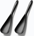 Silicone Spatula Spoon, Great for Both Cooking and Serving Durable BPA-Free Matte Black Silicone, Seamless Design, Safe for Nonstick Cooking Surfaces, 2-Pcs, Black