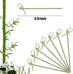 Nuogo 1000 Pcs Bamboo Cocktail Picks 4.13 Inch Bamboo Skewers Fruit Toothpicks for Appetizers Drink Garnish Sticks Handmade Food Pick with Looped Knot for Party Bar Snacks Sandwiches Drinks