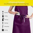 ROTANET Extra Large Apron for Men Adjustable Bib Aprons with 2 Pockets Cooking Kitchen Women Chef Water & Oil Resistant