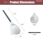 Pizza Turning Peel, 8-inch Metal Pizza Turner, Aluminum Turning Peel
