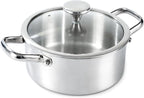 3QT Stock Pot, 316L Stainless Steel Stockpot with Lid, Professional Multi-Use Soup & Pasta Cooking Pot, Oven, Gas and Dishwasher Safe