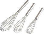 Stainless Steel Whisks with 3 Packs 8"+10"+12" Kitchen Whisk Set Kitchen Whip Kitchen Utensils Wire Whisk Balloon Whisk Set for Blending Whisking Beating and Stirring