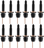Pafusen 12 Pack Liquor Bottle Pourers, Liquor Pour Spout for Liquor Bottles, Stainless Steel Olive oil Dispenser Spout, Alcohol Pourer Dust Caps Long Covers, Rose Gold