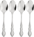 Oneida Dover Fine Flatware Teaspoons, Set of 4 , 18/10 Stainless Steel, Silverware Set, Dishwasher Safe