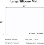 Gartful Silicone Mats for Kitchen Counter, Large Silicone Countertop Protector 25" by 17", Nonskid Heat Resistant Desk Saver Pad, Multipurpose Mat, Placemat, Translucent
