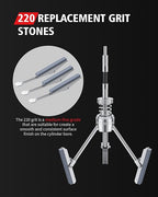 Kolvoii Cylinder Hone Tool Set with Tool Box, Adjustable Engine Cylinder Honing Tool for Sizes 3/4" to 7" Cylinders, 1-1/8", 3" and 4" Diameters with Extra 11 Piece Replacement Honing Stones 220 Grit