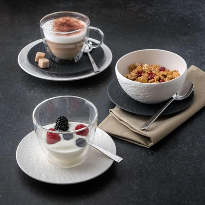 Villeroy & Boch Manufacture Rock Blanc Small Rice Bowl, Premium Porcelain, Made in Germany, 6.75 oz Capacity, 4.25 x 2.5 in, Matte White