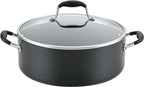 Anolon Advanced Home Hard-Anodized Nonstick Wide Stock Pot/Stockpot (7.5-Quart, Onyx)