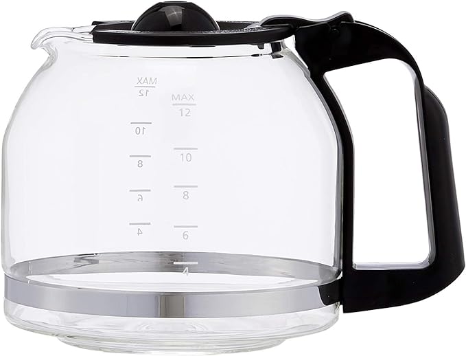 Amazon Basics Coffee Makers, 12-Cup Coffee Machines with Reusable Filter, Coffee Pots, Black & Stainless Steel
