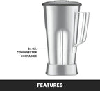 Waring Commercial MX1050XTS 3.5 HP Blender with Electronic Keypad Controls, Pulse Feature and a 64 oz. Stainless Steel Container, 120V, 5-15 Phase Plug