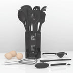 Silicone Cooking Utensils Set - 446°F Heat Resistant Kitchen Utensils,Spatula Sets,Turner Tongs,Spoon,Kitchen Utensil Gadgets Tools Set for Nonstick Cookware,Dishwasher Safe BPA Free (Gray)