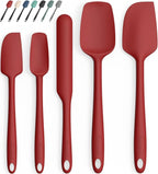 Coukre Silicone Spatula Set of 5,High Temperature Resistant, Food Grade Silicone, Dishwasher Safe, for Baking, Cooking (Pure Red)