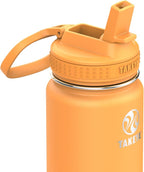 Takeya Actives 24 oz Water Bottle with Straw Lid - Double Wall Stainless Steel Insulation - Dishwasher Safe & BPA-Free - Removable Bumper - Honeycomb