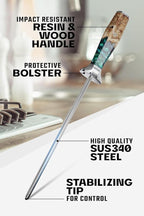 Dalstrong Honing Rod - 10 inch - Valhalla Series - SUS430 Stainless Steel - Resin & Wood Handle - Razor Sharp Kitchen Knife Sharpener Chef Knife Polish - Honing Steel - Gift Sharpening Rod