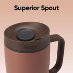 Owala SmoothSip Slider Stainless Steel Insulated Travel Mug with handle, 100% Leak Proof, For Hot and Cold Drinks, Travel Friendly with Sliding Lock Lid, 24 oz, BPA Free, Leak Proof, Cozy Cocoa