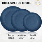 Wrova Wheat Straw Plates - 10 Inch Unbreakable Dinner Plates Set of 8 - Dishwasher & Microwave Safe Plastic Plates Reusable - Lightweight Plates for kitchen,camping (Colorful Series)