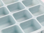 Silicone Freezer Tray, Baby Food Storage Cubes with Clip-On Lid, Freeze Baby Food, Soups, Purees, Ice, Easy and Safe Design, Made in Korea (12, Celadon Green)