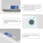 Digital Shipping Scale,Stainless Steel Panel, Accurate 10kg/1g Portable Postal Scale for Packages, Small Business,Kitchen, Food, Handmade, Liquids, and Boutique (Silver)