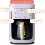 Beautiful 14 Cup Programmable Coffee Maker, Touch Display, 1200W, Brew Strength Control, Keep Warm, Pause & Serve, Glass Carafe, Reusable Filter, Auto Shut-Off, Matte Finish (Lavender)