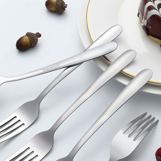 24 Pieces Dinner Forks, Forks Silverware(8 inches), Food Grade Stainless Steel Flatware Forks, Mirror Polished & Dishwasher Safe, Using for Home, Restaurant or Kitchen