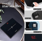 NUTRI FIT Digital Scale for Body Weight, Precision Bathroom Weighing Scale Step-On Technology High Capacity - 330 lb, LED Display with High Precision Measurements, Black
