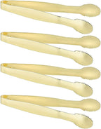 MSY BIGSUNNY 4 Inch Sugar Cube Tongs, Stainless Steel Mini Appetizer Tongs, Small Serving Tongs Tiny Food Clips for Tea Party, Coffee, Bar, Desserts - Set of 4 (Gold)