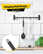 Pack of 2 Large Silicone Cooking Spoon Non Stick Solid Basting Spoons Heat-Resistant Kitchen Utensils for Mixing Serving (Black-White)
