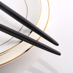 Lemeya Black Gold Salad Serving Utensils, Stainless Steel Spoons, 2Pcs Long Handle Servers 11.42 Inch, Matte Finish, Dishwasher Safe