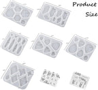 8 Pieces Silicone Earring Moulds Resin Keychain Epoxy Pendant Ear Studs Molds Jewelry Molds Kit for DIY Crafts Jewelry Casting Making