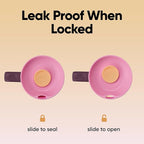 Owala SmoothSip Slider Stainless Steel Insulated Travel Mug, 100% Leak Proof, For Hot and Cold Drinks, Travel Friendly with Sliding Lock Lid, 24 oz, BPA Free, Leak Proof, Pink/Tan (Daybreak)