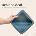 Ceramic Coated Glass Food Storage Container | No PTFE, PFOA, PFAS, and BPA | Reusable Non Toxic Meal Prep Container with Glass Lid | Easy To Store | 6 Cup Rectangle [Dusk]