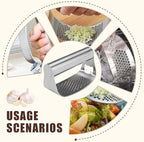 Stainless Steel Garlic Press, 2026 Upgrade Garlic Press Rocker Heavy Duty Stainless Steel Garlic Mincer, Heavy Garlic Chopper with Peeler And Cleaning Brush (With Corkscrew)