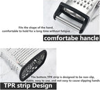 Stainless Steel 4 Sides Grater Slicer with Handle, Multifunctional Cutter Planing for Ginger, Garlic, Cucumbers, Carrots, Cheese, Potato, Ergonomic Design Kitchen Gadgets Accessories（Red）