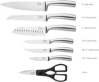Chicago Cutlery Malden (16-PC) Kitchen Knife Block Set With Wooden Block & Built-In Sharpener, Contoured Handles and Sharp Stainless Steel Professional Chef Knife Set & Scissors
