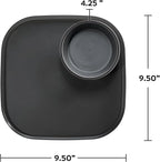 Madesmart Dipware Reusable Dining Plate/Serving Tray for Appetizers and Snacks, Food-Safe Appetizer Serving Platter with Removable Dip Bowl, Sage