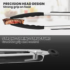 600℉ Heat Resistant Kitchen Tongs for Cooking with Silicone Tips,Maywe Tanso 9-Inch Stainless Steel Locking Cooking Tongs Food Tongs for BBQ,Cooking,Salad and Serving Food,Heavy Duty,Non-Stick(Black)