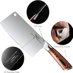 Cleaver Knife Ultra Sharp Meat Cleaver 7 inch Butcher Knife. High Carbon German Stainless Steel Chef Knives for Kitchen and Restaurant
