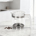 Milk Frother Kettle, 16.9 OZ Separable Coffee Frother Carafe Glass Kettle Easy to Clean and Pour, Dishwasher Safe, Detachable Milk Frother Accessories