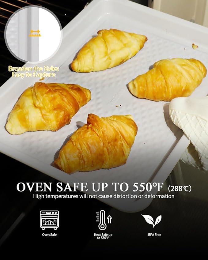 Nonstick Ceramic Baking Sheet with Rack, 2-Pack 13x9 Quarter Sheet Pan, Non-Toxic, PTFE & PFOA Free, Warp-Free, Oven Safe 550°F, Dishwasher Safe, Aluminized Steel, Gray Yellow