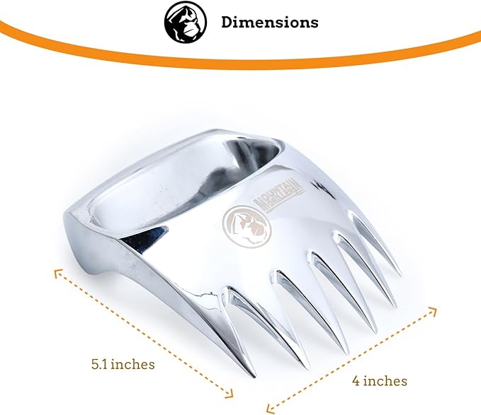 Meat Claws and Meat Shredder for BBQ - Perfectly Shredded Meats, These Are The Bear Claws You Need - Pulled Pork Shredder Claw x 2 For Barbecue, Smoker, Grill (Solid Metal)