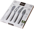 BOSKA Stainless Steel Cheese 4 Knife Set - Mini Copenhagen Knives For All Types of Cheese - Silver Non-Stick - Dishwasher Safe - For Kitchen Cooking