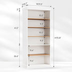 70.8" Tall Farmhouse Kitchen Pantry Cabinet, Modular Storage Cabinet with 6-Tier Adjustable Shelves, White, Wooden Hutch for Living Room, Kitchen, Set of 4