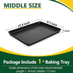 P&P CHEF 12.4 Inch Baking Cookie Sheet Pan, Carbon Steel Oven Tray, Non Stick Bakeware for Cooking Baking Bread Meat Vegetables, Sturdy & Healthy, Easy Clean, 1Pc