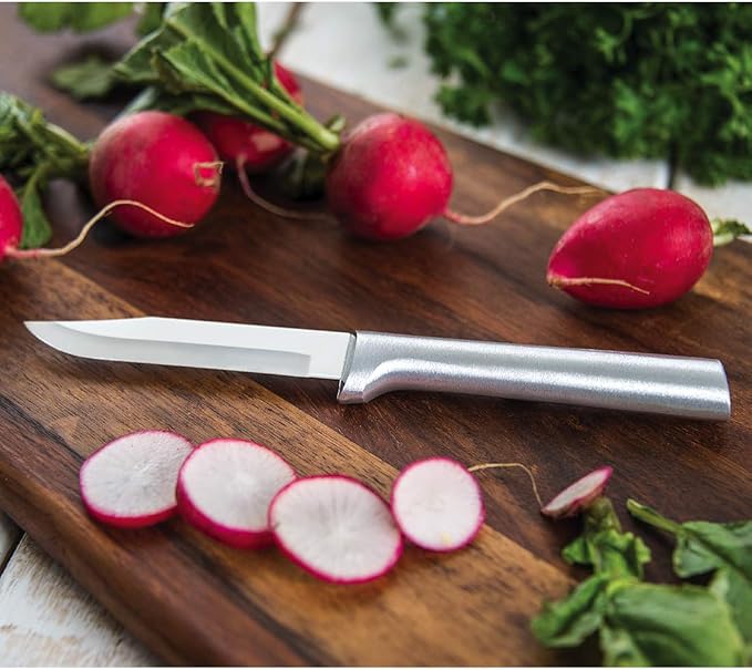 Rada Cutlery 3-piece Peel, Pare & Slice Knife Gift Set (S18), Stainless Steel Hollow Ground Blades, Made in USA, Silver Handles