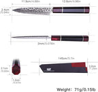 FINDKING 5 Inch Kitchen Utility Knife with ABS sheath, Multi-Purpose Japanese Paring Knife, Damascus Steel Blade, Resin Octagonal Handle, Small, for Fruits Vegetables (Eternity Series)