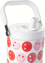 Simple Modern Valentine's Day Trek Pivot | 30oz Flip Straw Tumbler with Handle | Gifts for Her | Water Bottle & Boot | Interchangeable Straw & Chug Lids | Stainless Steel Jug | Happy Heart Eyes