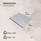 Stainless Steel Cutting Board for Kitchen - 304 Stainless Steel Chopping Boards for Baking, Double-Sided Use for Raw & Cooked Food - Ideal for Homemade Pasta, Pizza & Bread Making (11.8×15.7×0.06")