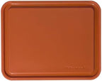 KitchenAid Classic Plastic Cutting Board with Perimeter Trench and Non Slip Edges, Dishwasher Safe, 8 x 10 inch, Scorched Orange